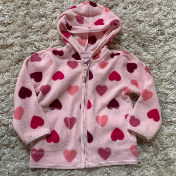Valentine’s Day Y2K Heart Fleece Zip Up Jacket 18 24 Months Baby Girl - Picture 6 of 9